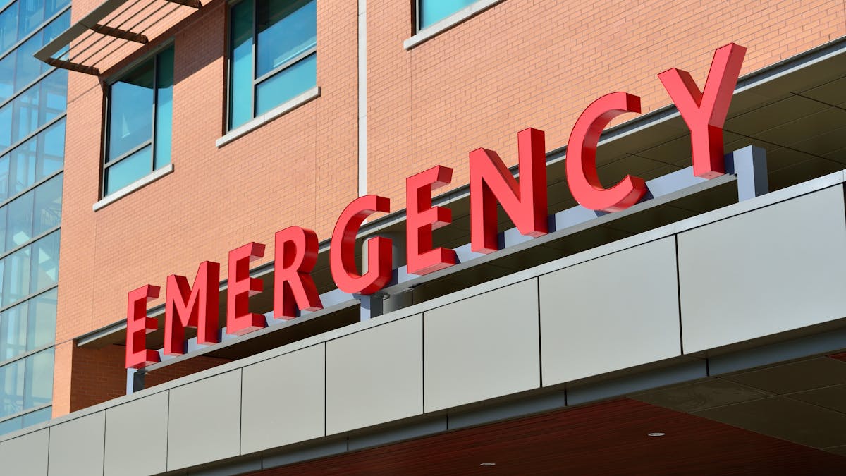 Hospital emergency department entrance — SAFE-Triage AI triage system for Egyptian EDs